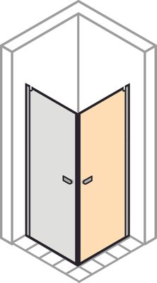 P&M Pendeltür für Eckeinstieg, BM, rechts,900 x 2000 mm, SIHL, ESG, 2000 x 900 mm Bild 6